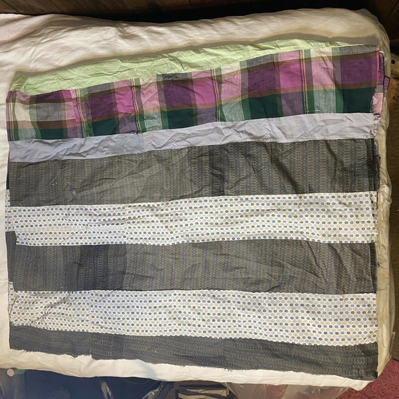 Vintage Start of a quilt project hand pieced 83" x 70" maybe 1960’s - Picture 8 of 12